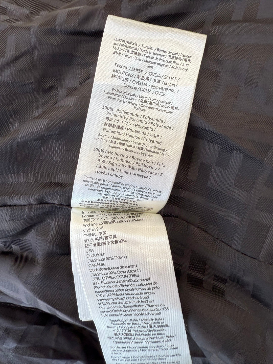 Chocolate Down Jacket with Fur Trim