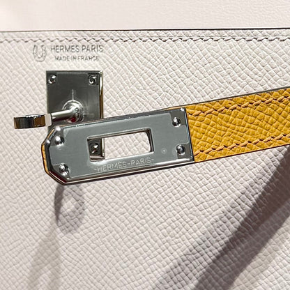 HM K Mini 20 Craie & Mauve Pale Epsom Leather Handbag