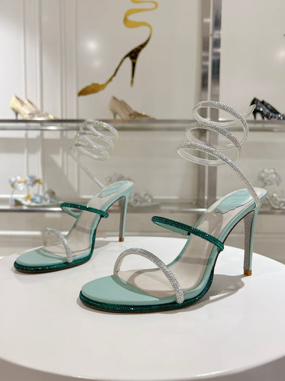 W204 Supreme Edition Rᴇɴᴇ Cᴀᴏᴠɪʟʟᴀ Rhinestone Women’s Stiletto Sandals