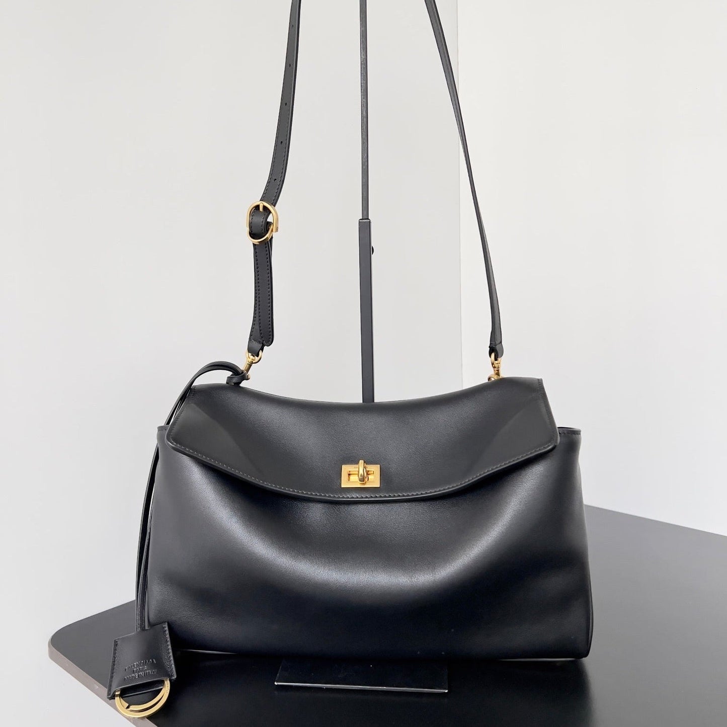 Rodeo Medium Black Leather Handbag for Women