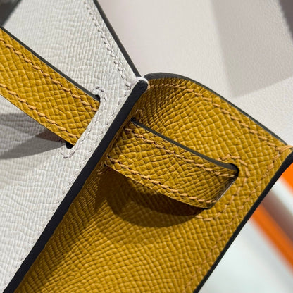 HM K Mini 20 Craie & Mauve Pale Epsom Leather Handbag