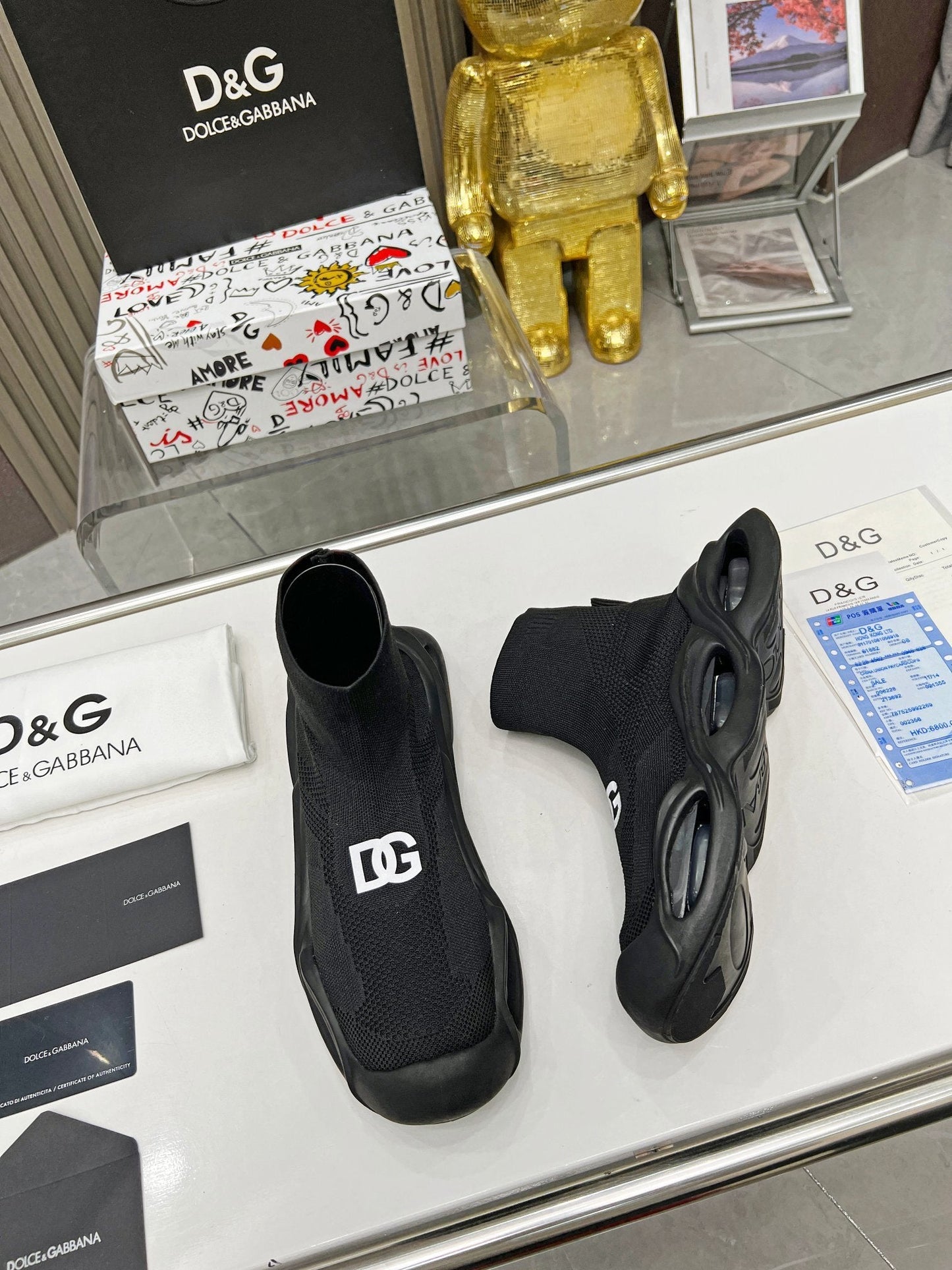 dg Wave Series Couple’s Knit Sock Sneakers