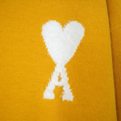 A Alpaca Wool White Heart Crewneck Sweater Unisex