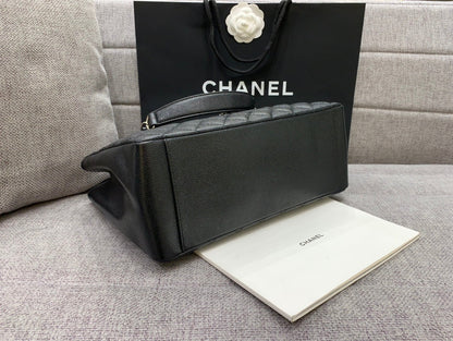 CC Grand Shopping Tote Bag 34cm Black Caviar Silver Hardware
