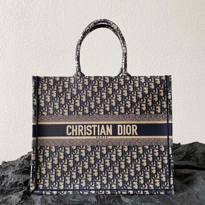 CD Large Book Tote 42cm Oblique Embroidery Calfskin