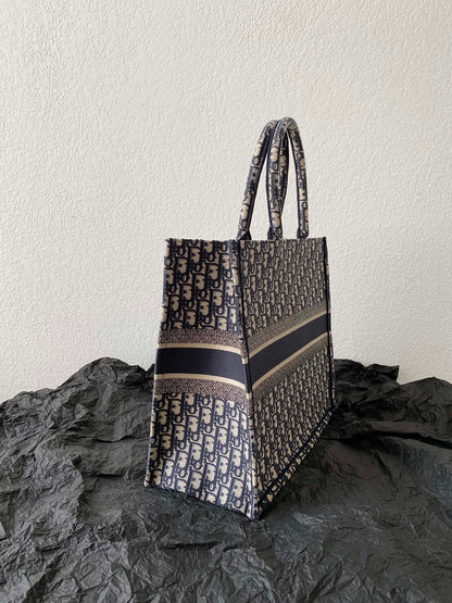 CD Large Book Tote 42cm Oblique Embroidery Calfskin