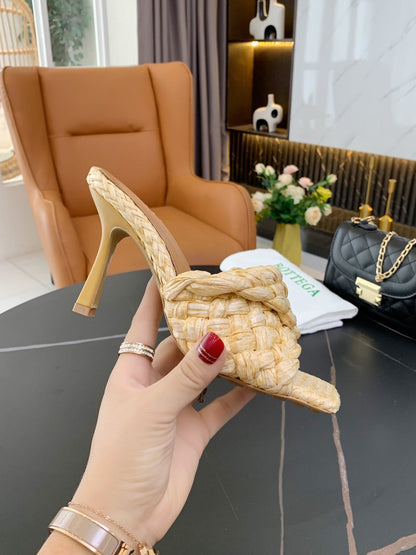 Genuine Leather Women’s Woven Slippers