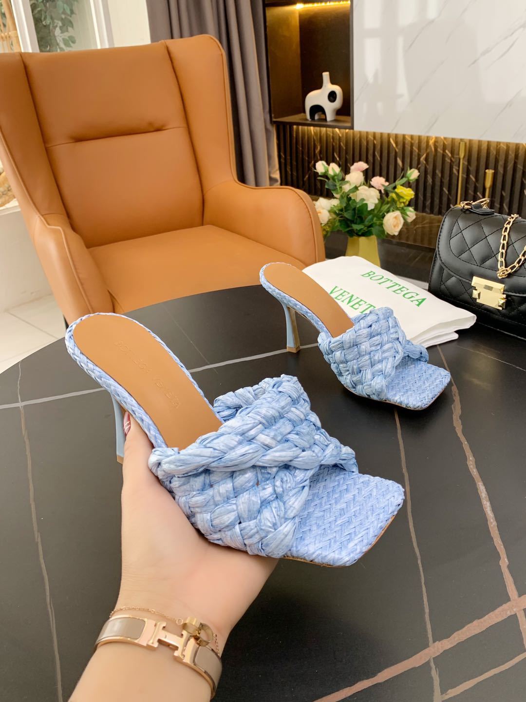 Genuine Leather Women’s Woven Slippers