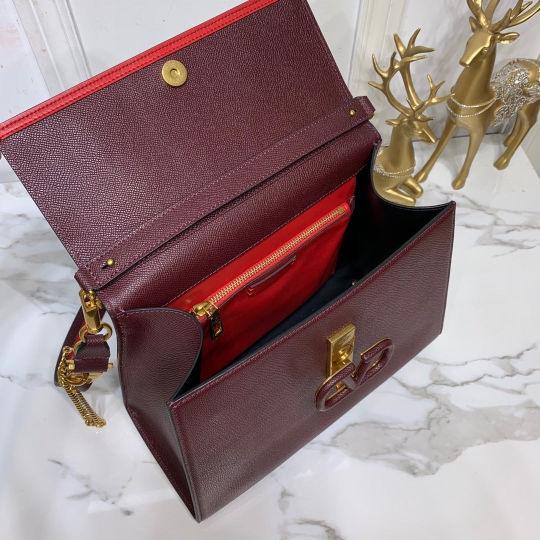 Val Small VSLING Grainy Calfskin Handbag