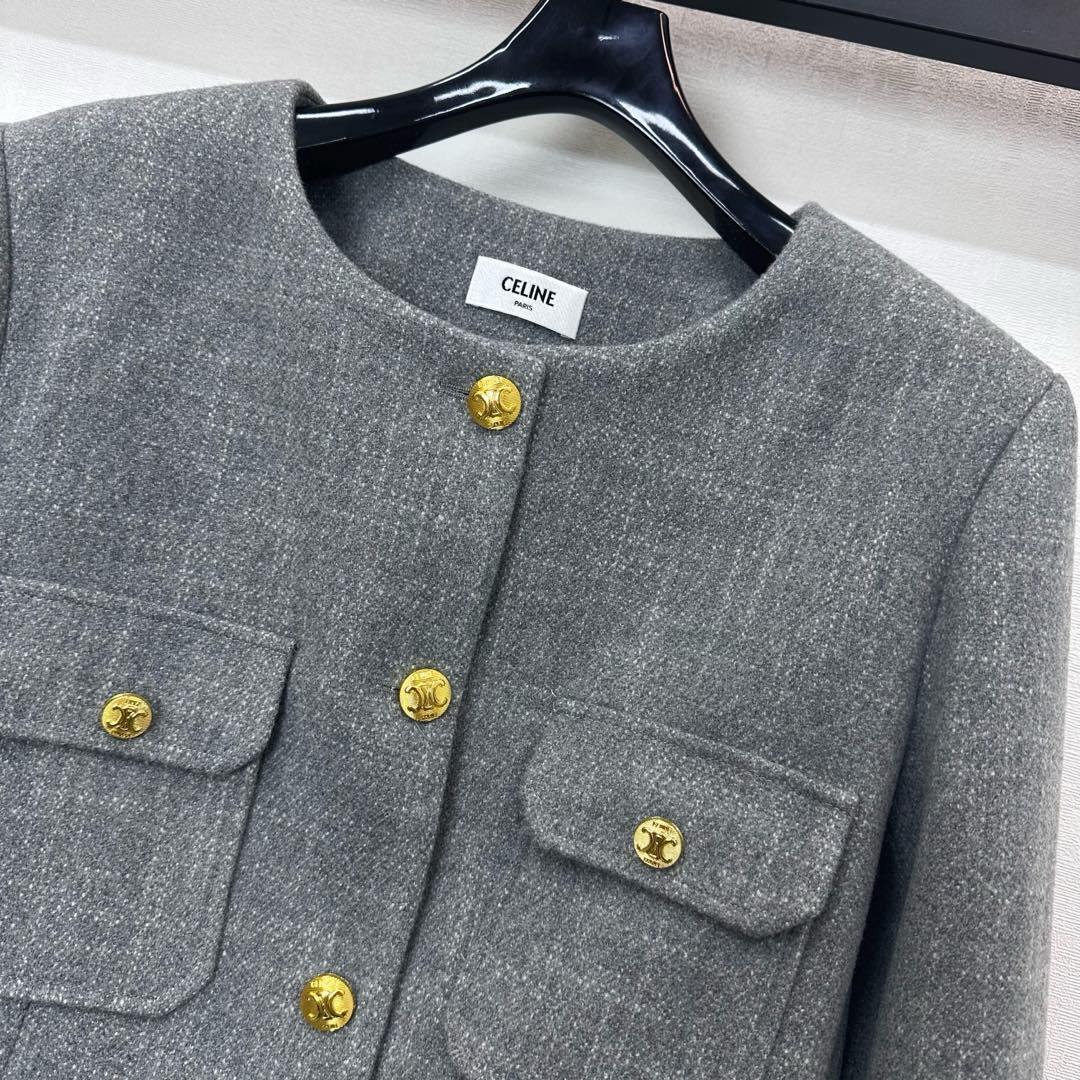 Winter Wool Dress Jacket & Skirt Set Round Neck