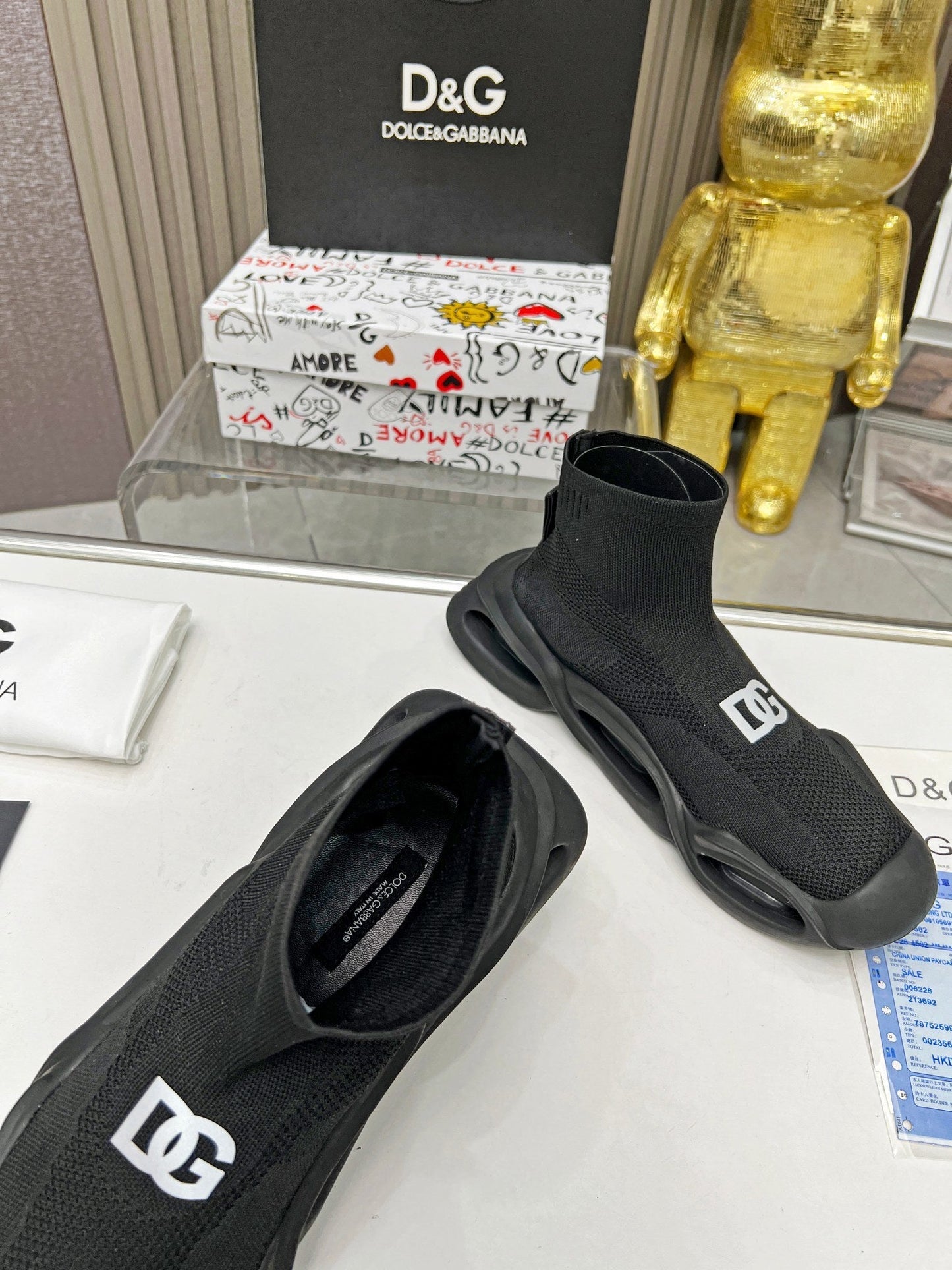 dg Wave Series Couple’s Knit Sock Sneakers