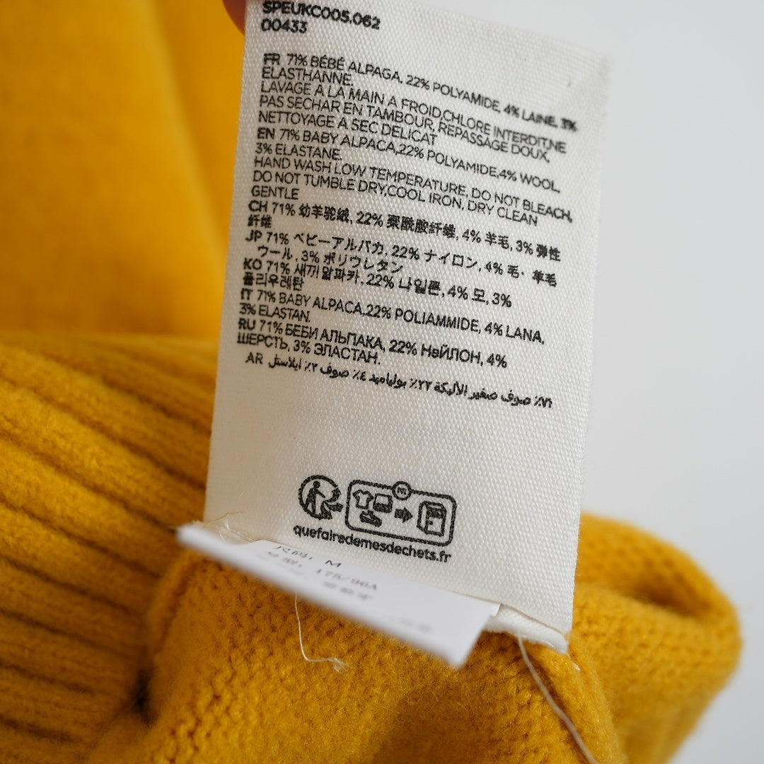 A Alpaca Wool White Heart Crewneck Sweater Unisex