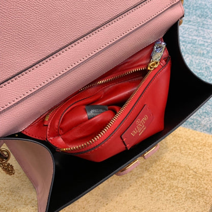 Val Small VSLING Grainy Calfskin Handbag