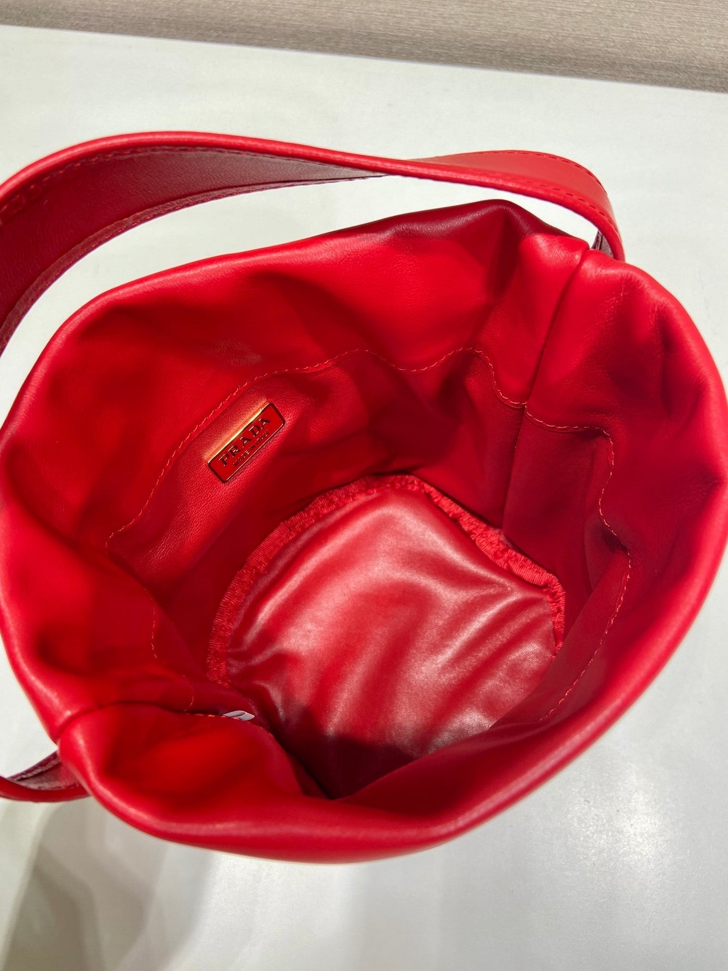 pra Petit Sac Noir Nappa Leather Mini Bucket Bag