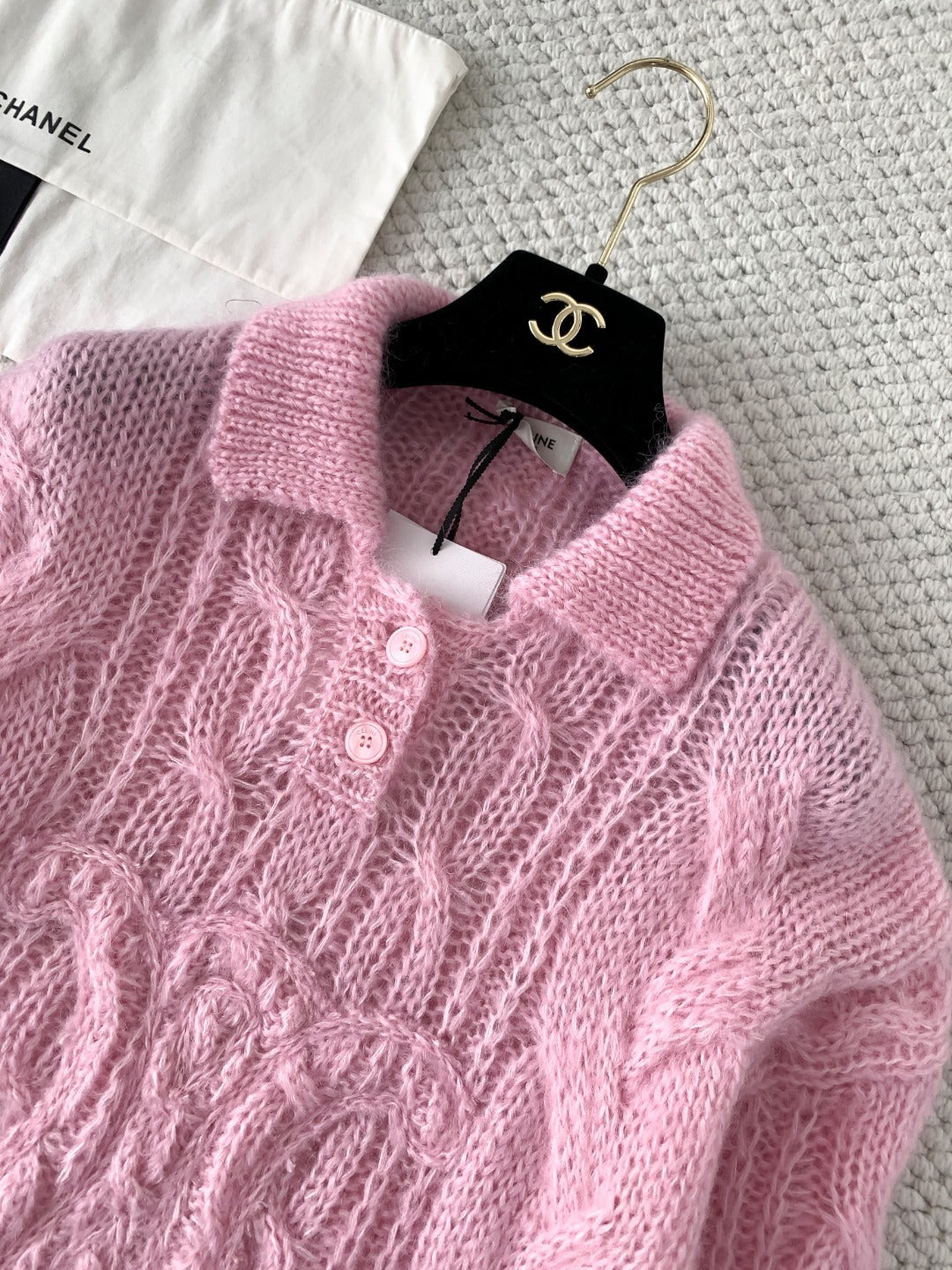 Top-Grade Mohair & Wool Embroidered Sweater Fabric