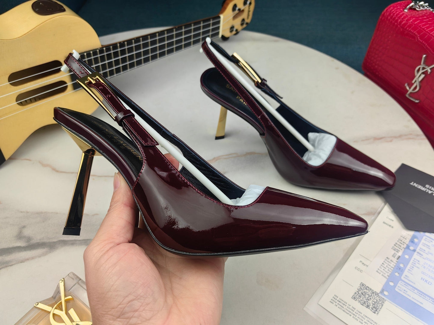 sl Stiletto Heel Electroplated Open Back Shoes