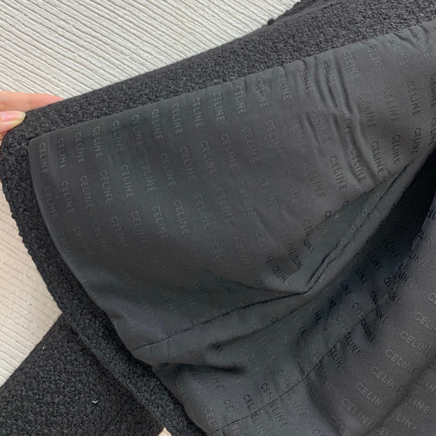 Black Round-Neck Short Jacket Gold Buttons