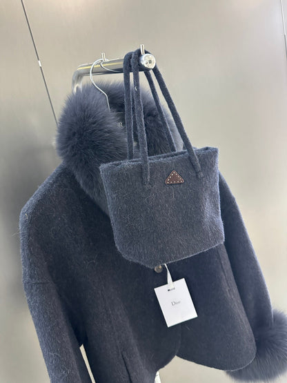 Elegant Fox Fur Coat with Matching Scarf