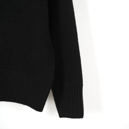 Ami Alpaca Wool White Heart Crew Neck Pullover