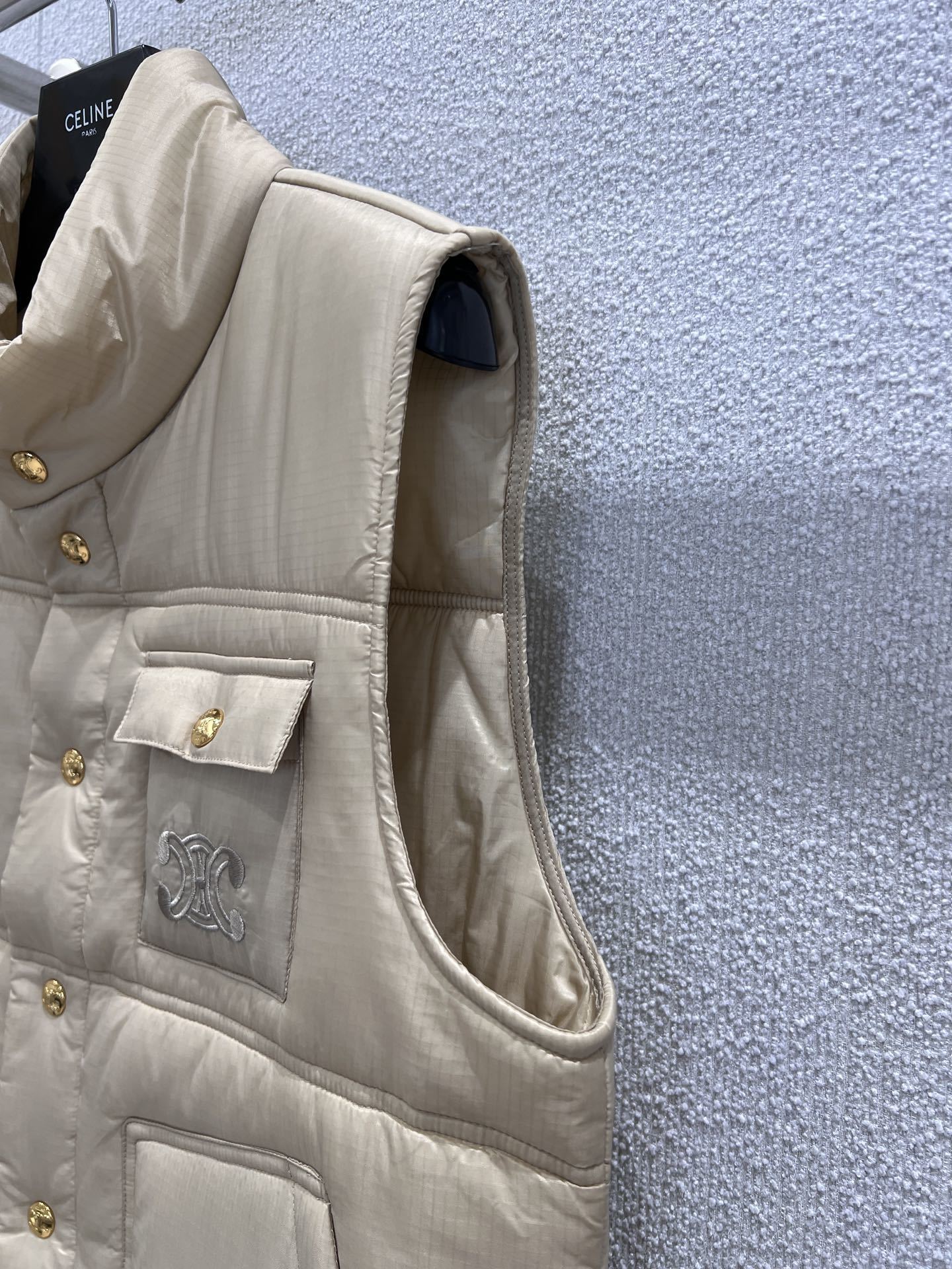 Triumphal Arch Embroidered Cotton Vest Stand Collar