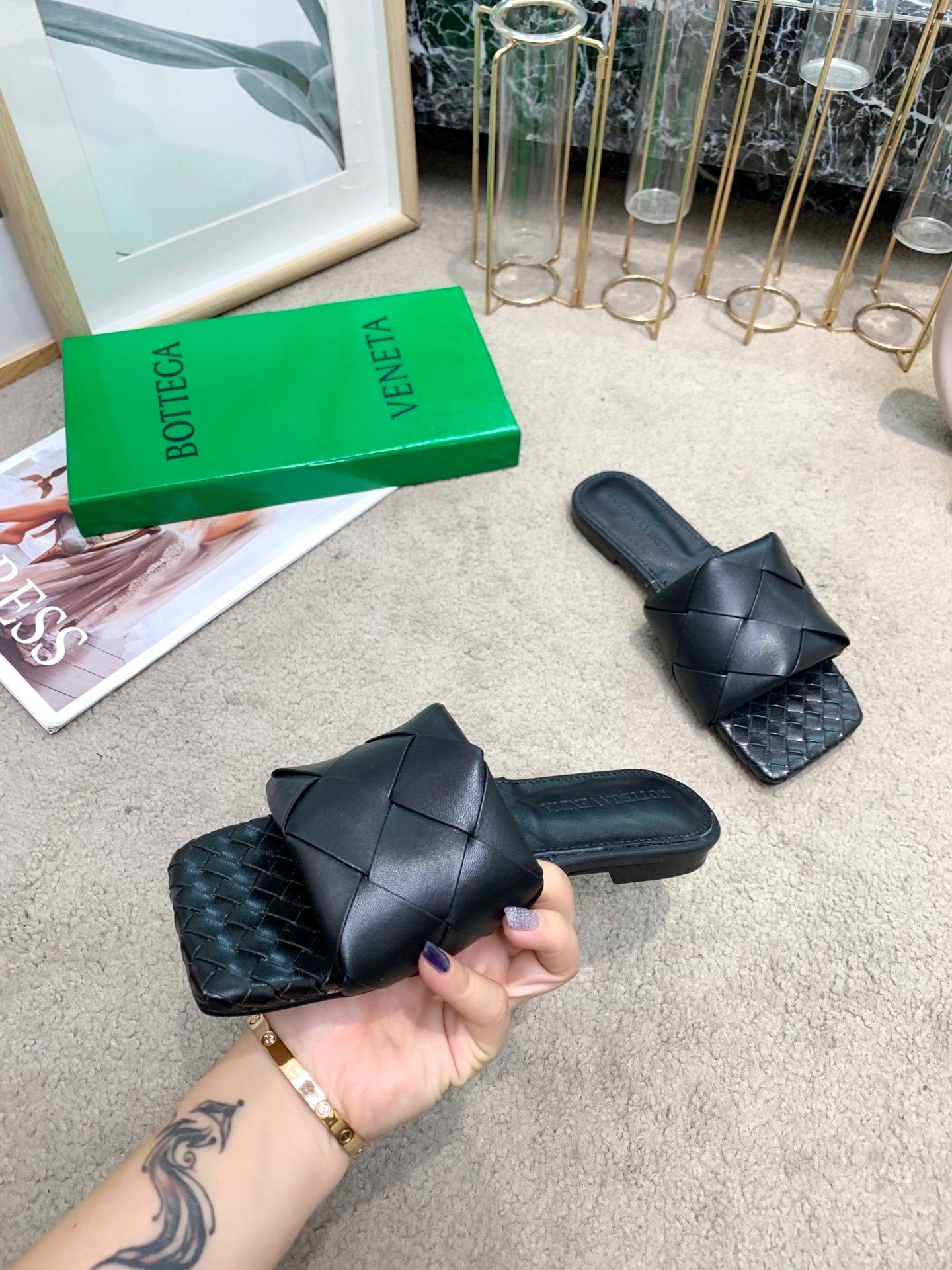 Bottega Veneta Women’s Chunky Woven Flat Sandals