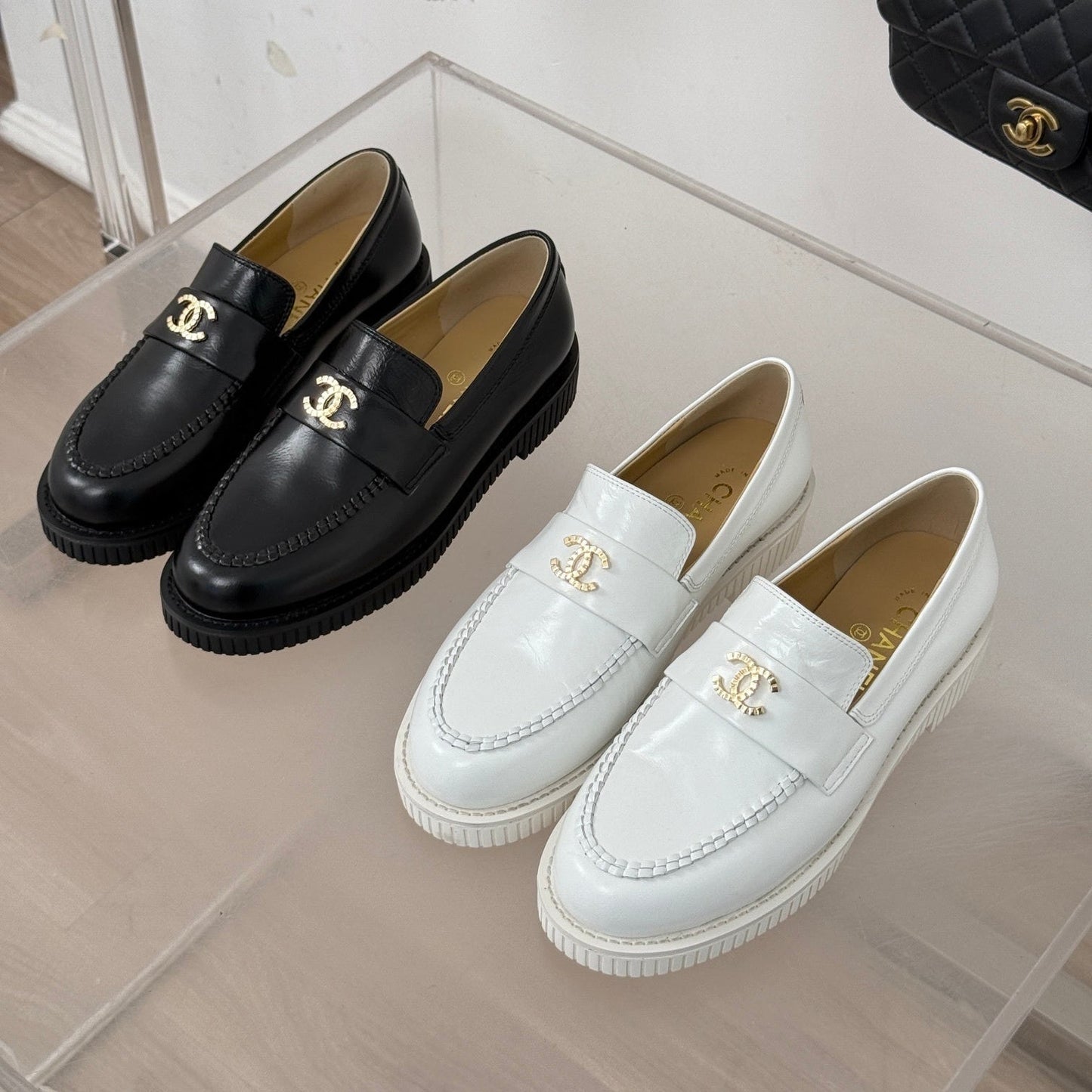 CHNL Classic Color-Blocked Double C Loafers