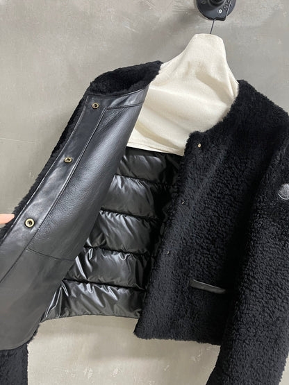 Best White Goose Down Jacket Merino Wool Leather