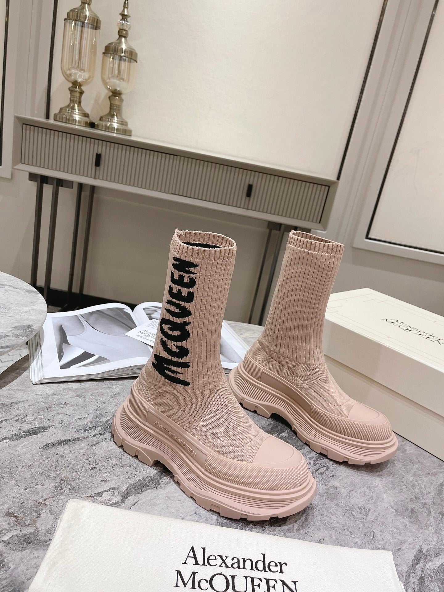 MQ Graffiti Knitted Tread Slick Boots