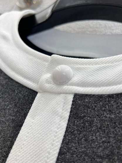 French Heiress Color-Blocked Jacket Wool & Leather