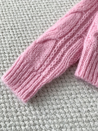 Top-Grade Mohair & Wool Embroidered Sweater Fabric