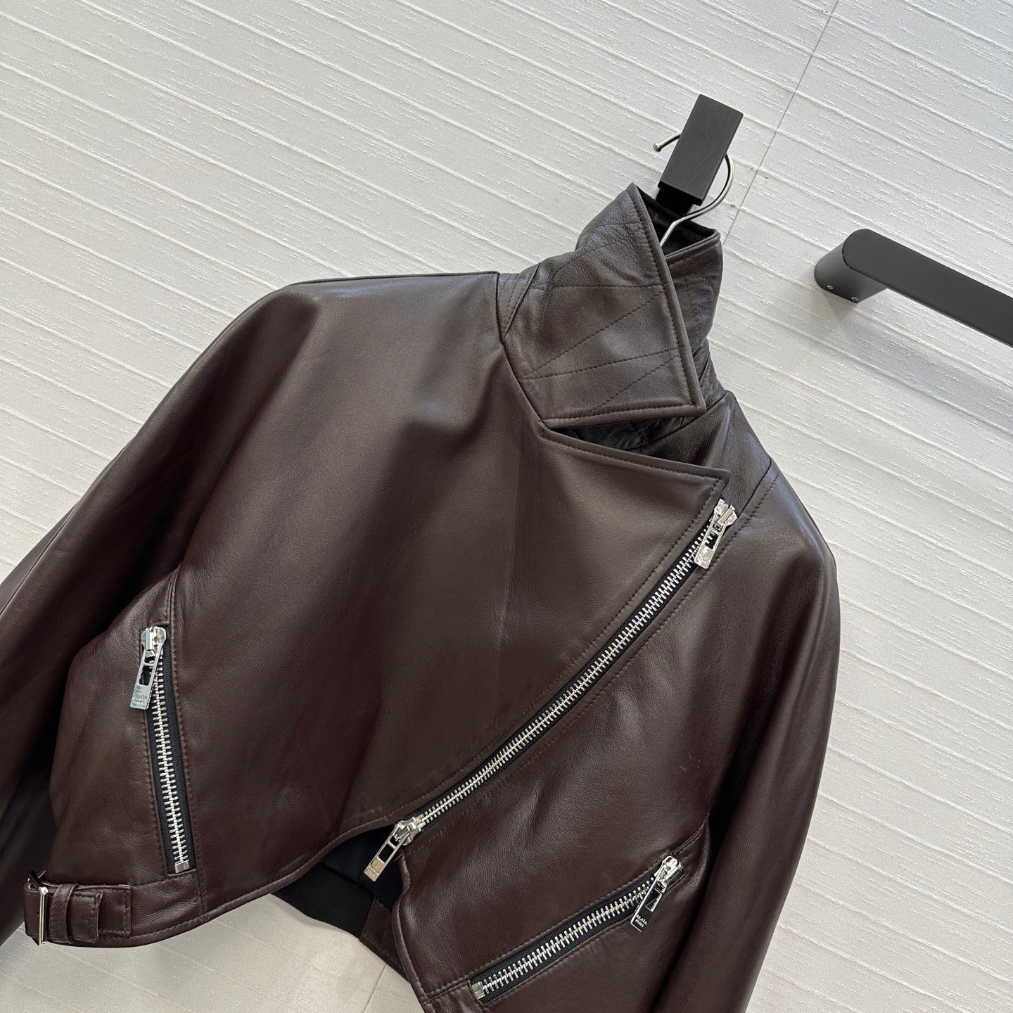Ultra-Short 100% Lambskin Motorcycle Jacket