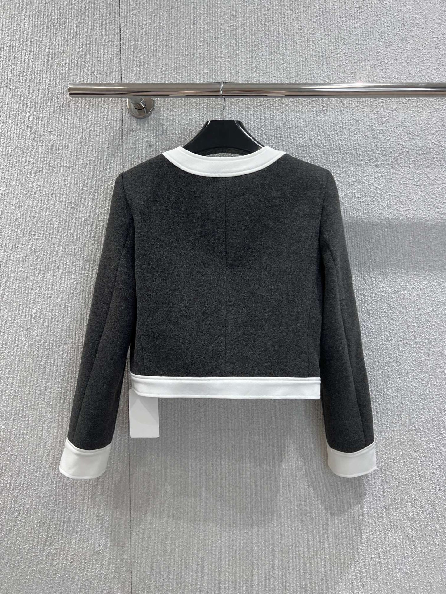 French Heiress Color-Blocked Jacket Wool & Leather