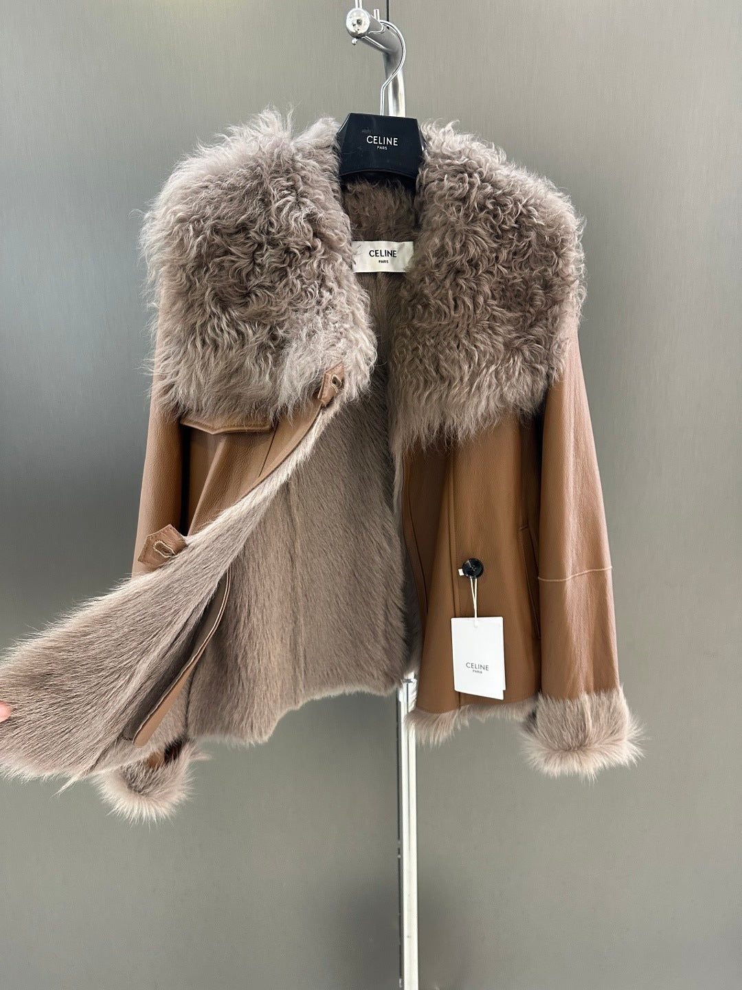 AW Shearling Fur Coat Imported Goat Shearling