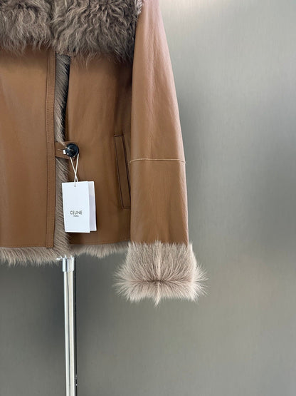 AW Shearling Fur Coat Imported Goat Shearling