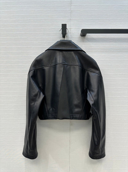 Ultra-Short 100% Lambskin Moto Jacket