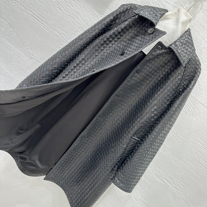 bv Woven Lambskin Oversized Jacket