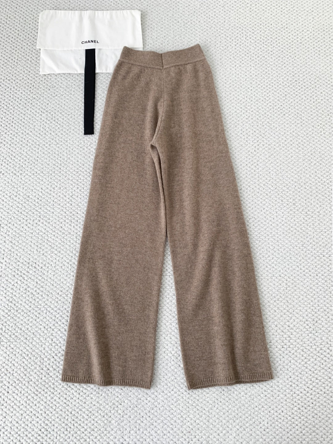 Camel Cable Knit Coarsehair Pants