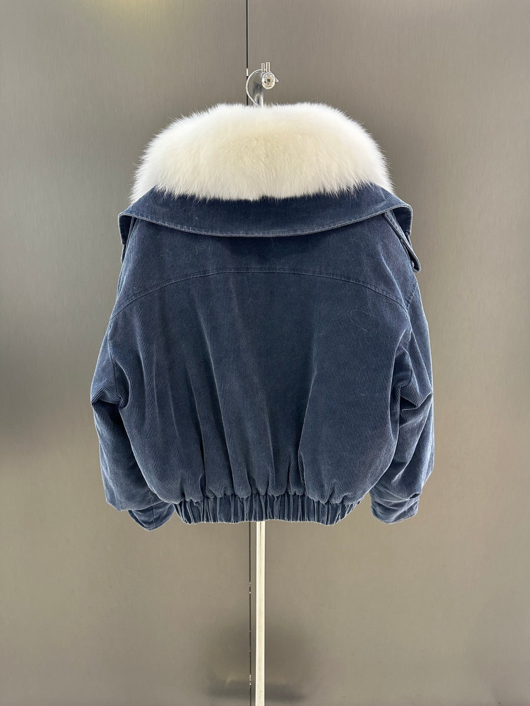 Winter Down Jacket with Imported White Fox Fur Collar