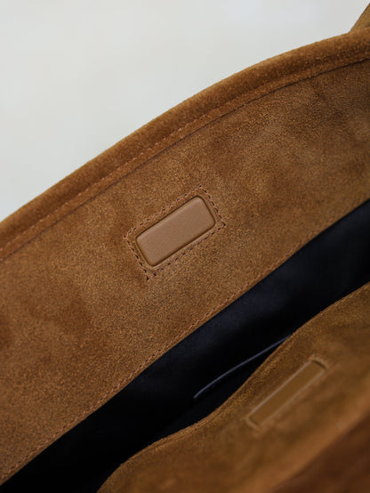 St Niki Suede Bucket Bag in Brown