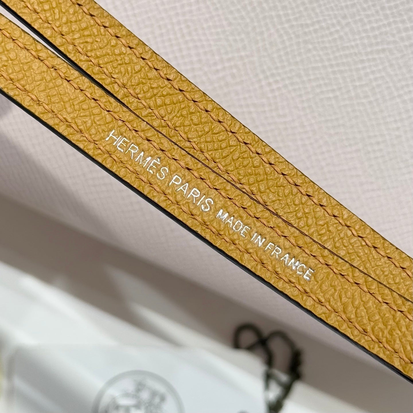 HM K Mini 20 Craie & Mauve Pale Epsom Leather Handbag