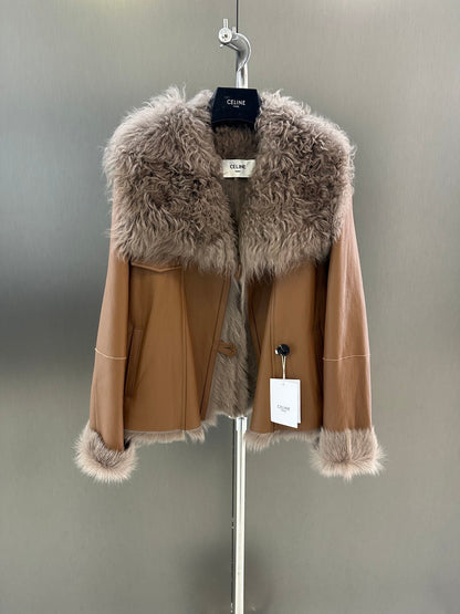 AW Shearling Fur Coat Imported Goat Shearling