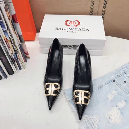 bale Pointed-Toe Double B Buckle Heels – Patent Leather