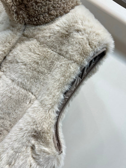 Early Autumn Plush Belted Down Vest Stylish & Unisex