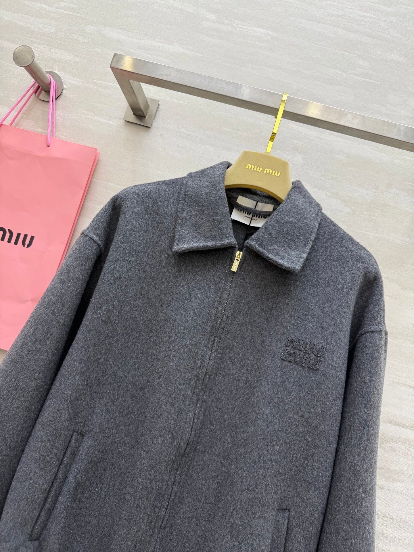 Double-Faced Wool Jacket Retro Preppy Elegance