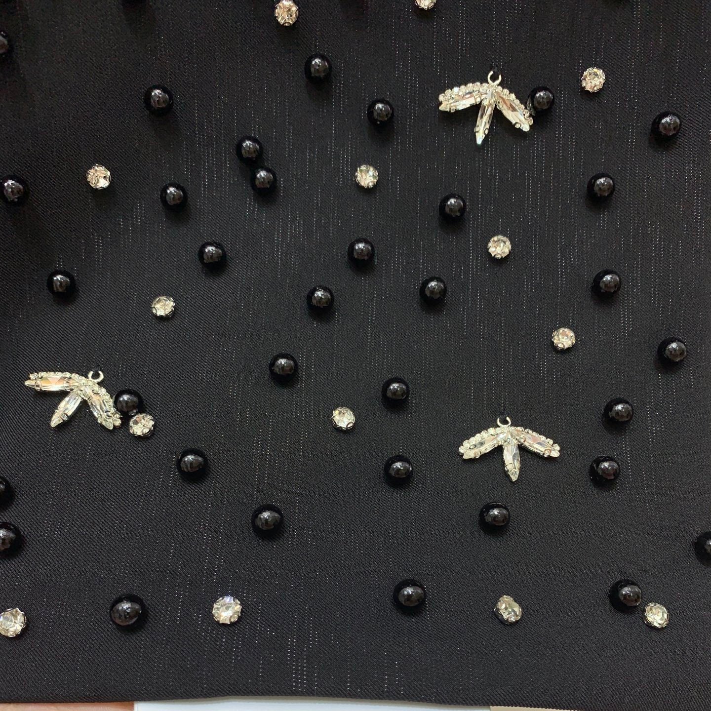 Ostrich Feather Trim Beaded Bee Suit Jacket Double-Breasted