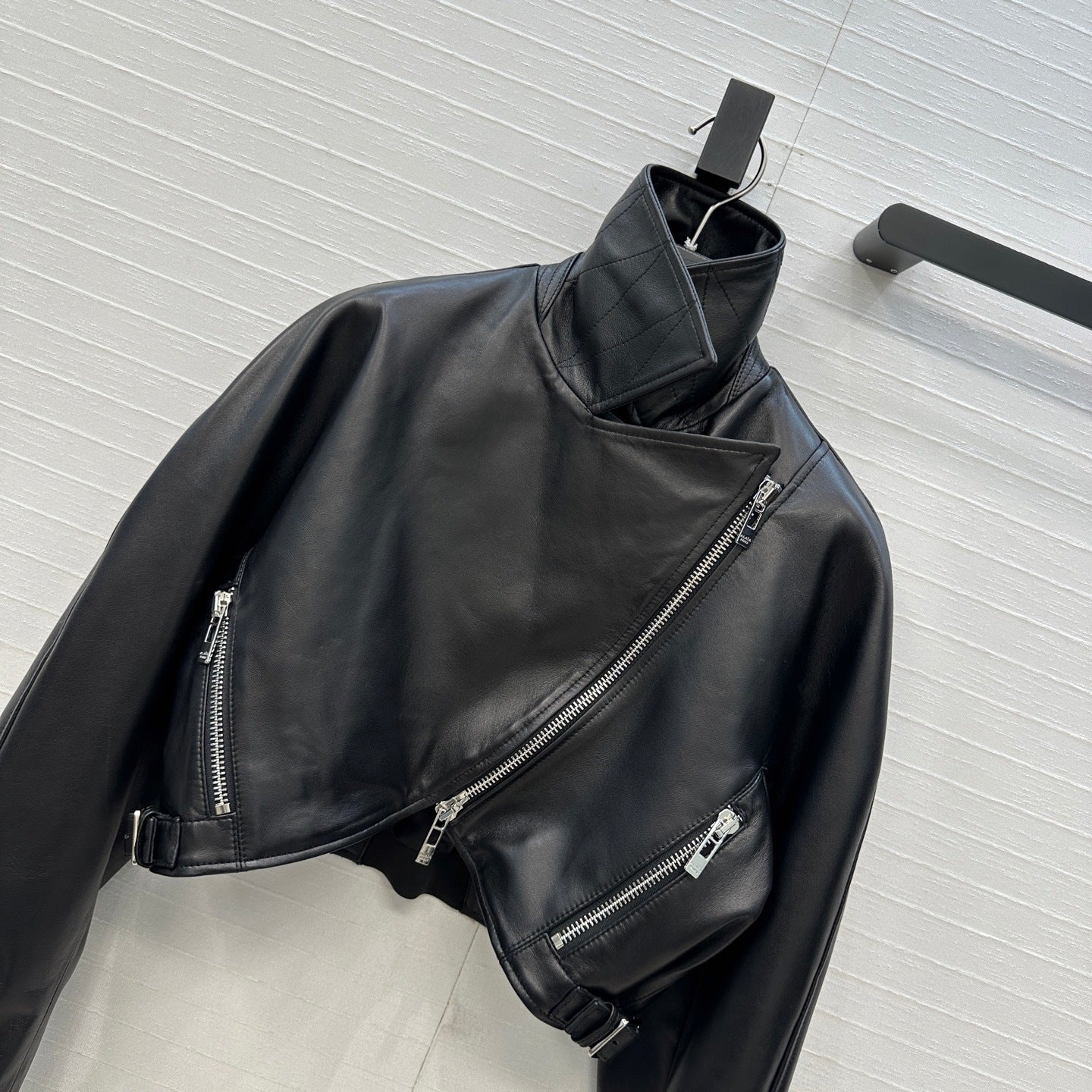 Ultra-Short 100% Lambskin Moto Jacket