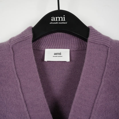 A Alpaca Wool White Heart Cardigan Unisex Loose Fit