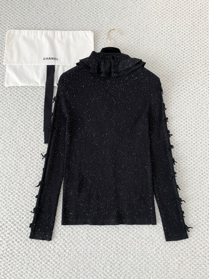 chSilver Bow Knit Cardigan