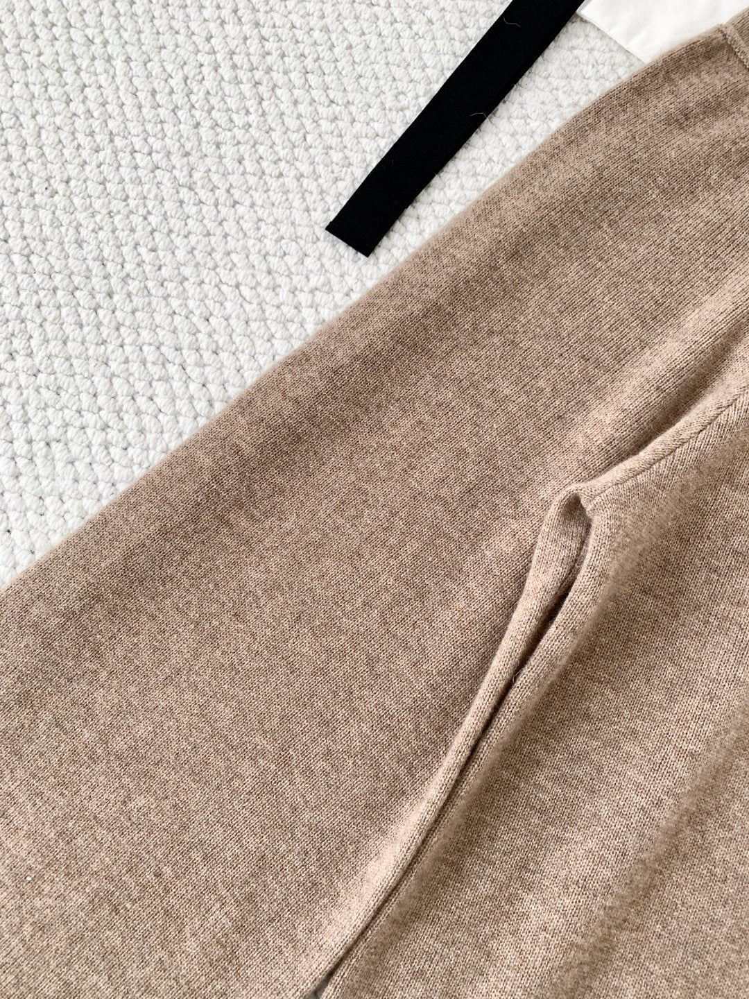 Camel Cable Knit Coarsehair Pants