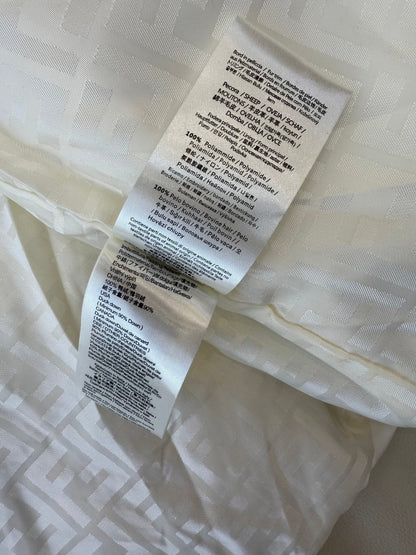 White Puffer Jacket with Luxurious Fur Collar